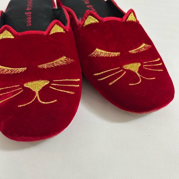 Patricia Green cat velvet slippers - Picture 3 of 8